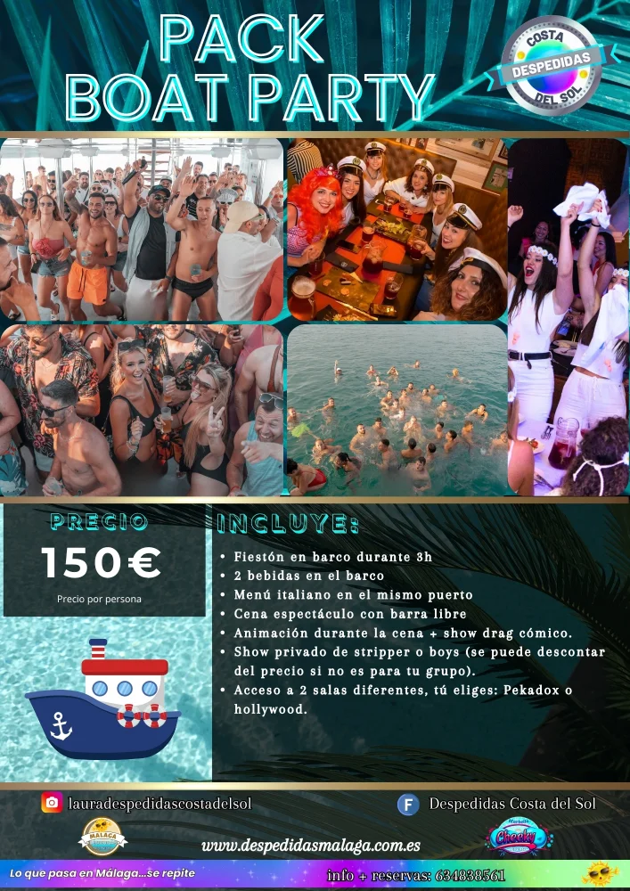 pack boat party malaga